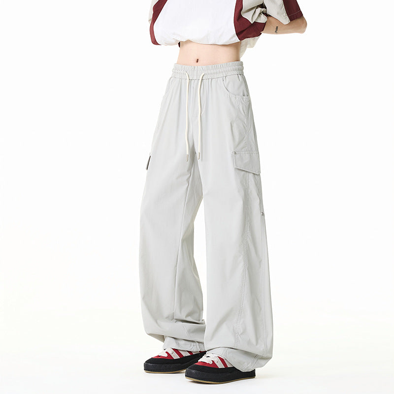 Damen Extraweite Cargo-Hose mit Tunnelzugbund, Klappentaschen und verstellbarem Beinabschluss Mune Fashion