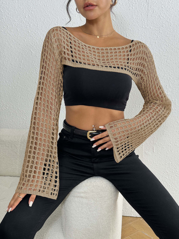 Women's crochet top with wide sleeves Mune Fashion