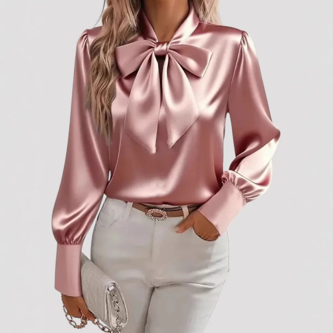 Ladies elegant blouse with bow collar
