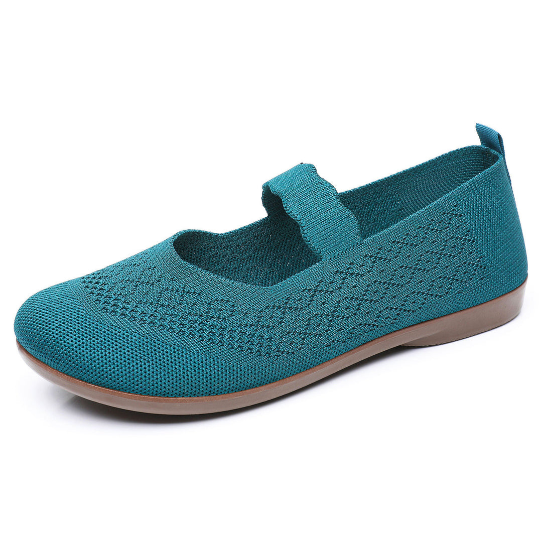 Women's knitted Mary Jane slipper with elastic strap and ergonomic comfort sole Mune Fashion