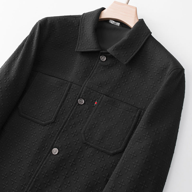 Men's Structured Overshirt Jacket with Shirt Collar and Patch Chest Pockets Mune Fashion