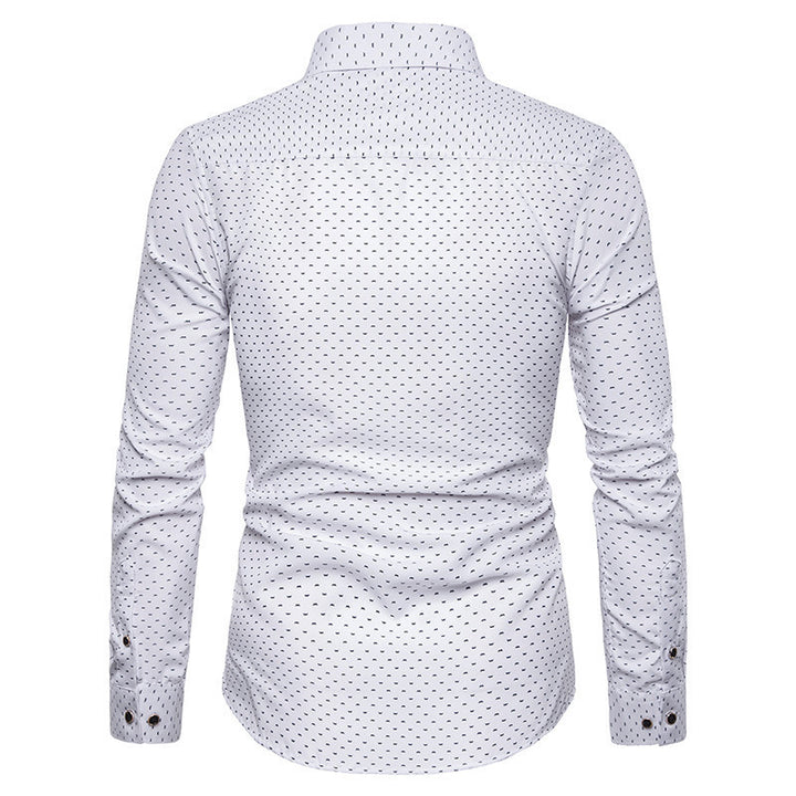 Men's patterned tailored long-sleeve shirt with Kent collar and stretch Mune Fashion