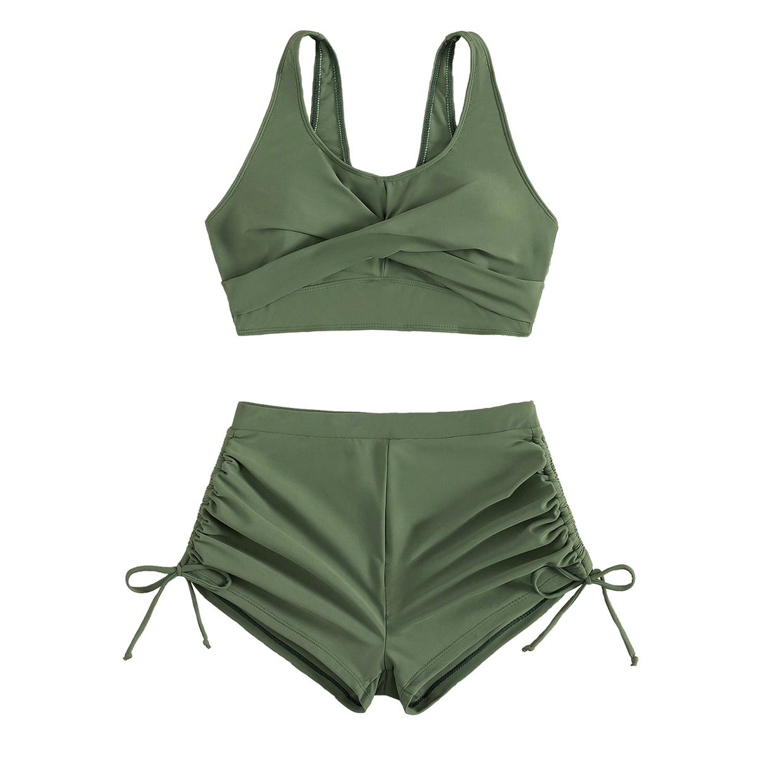 Women's Sporty Bikini with Ruched Shorts Mune Fashion