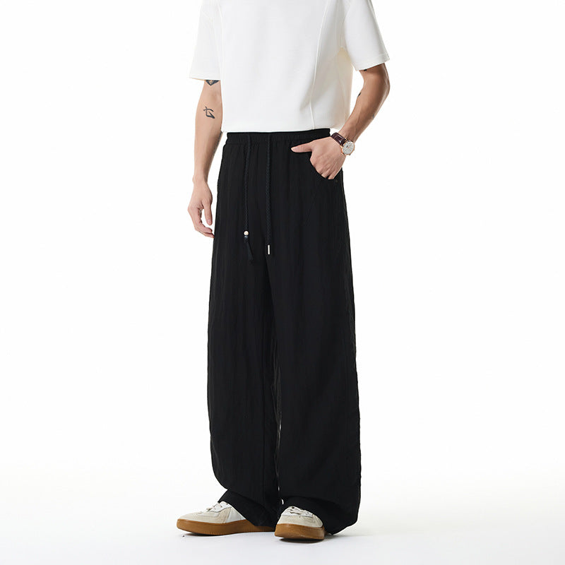 Damen Weite Leinen-Ballonhose mit Tunnelzugbund und Seitentaschen Mune Fashion