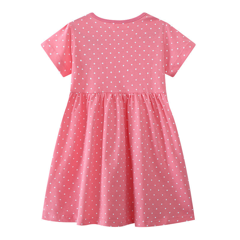 Girl dress with funny mouse motif and dots Mune Fashion