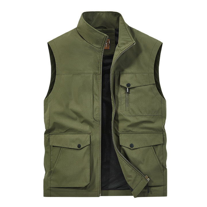 Men's Outdoor Utility Vest with Multi-Pockets, Zipper and Mesh Lining Mune Fashion