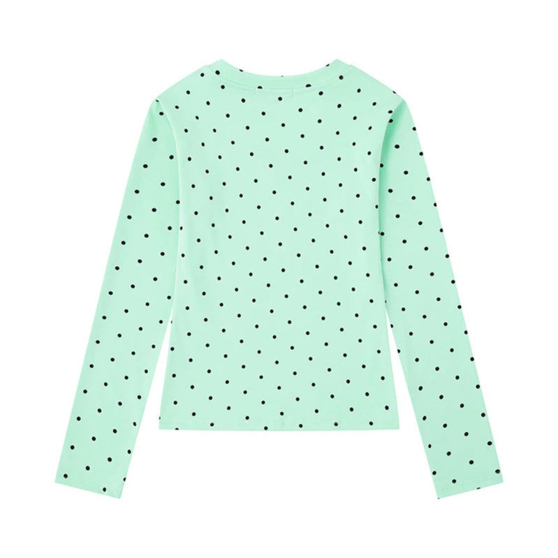 Women's long sleeve shirt made of cotton jersey with polka dot pattern and statement star print Mune Fashion