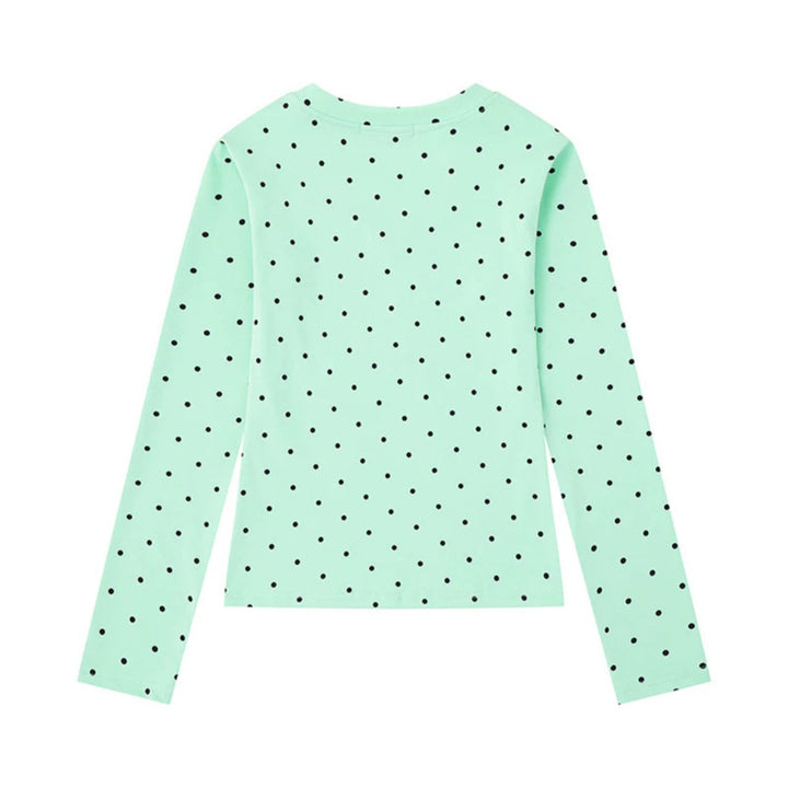 Women's long sleeve shirt made of cotton jersey with polka dot pattern and statement star print Mune Fashion