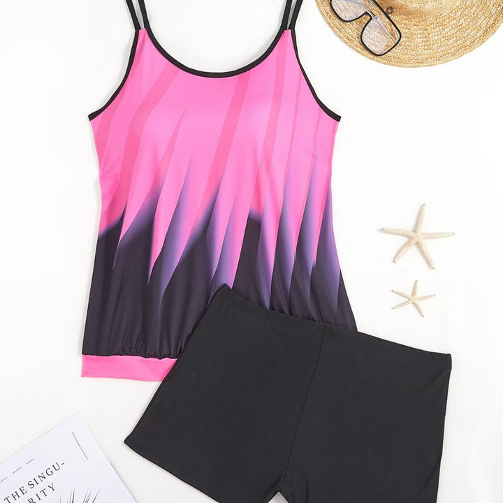 Women's sporty tankini set with colorful top and comfortable shorts Mune Fashion