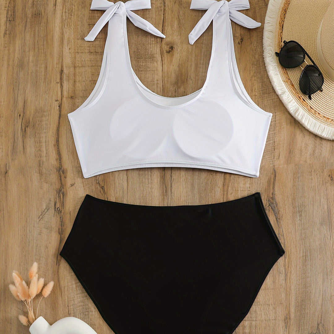 Women's Crop Top Bikini Set with Playful Bows Mune Fashion