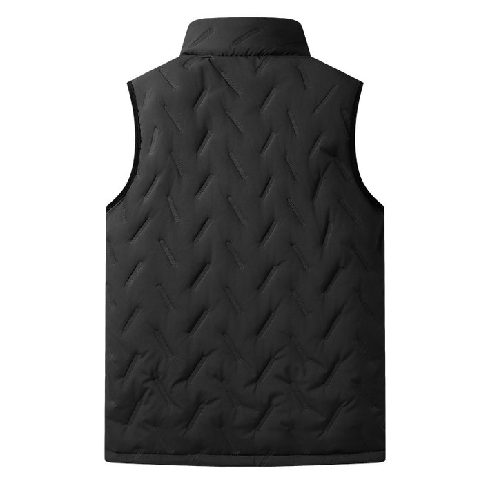 Men's quilted thermal vest with teddy lining, high stand-up collar, and secure zip pockets Mune Fashion