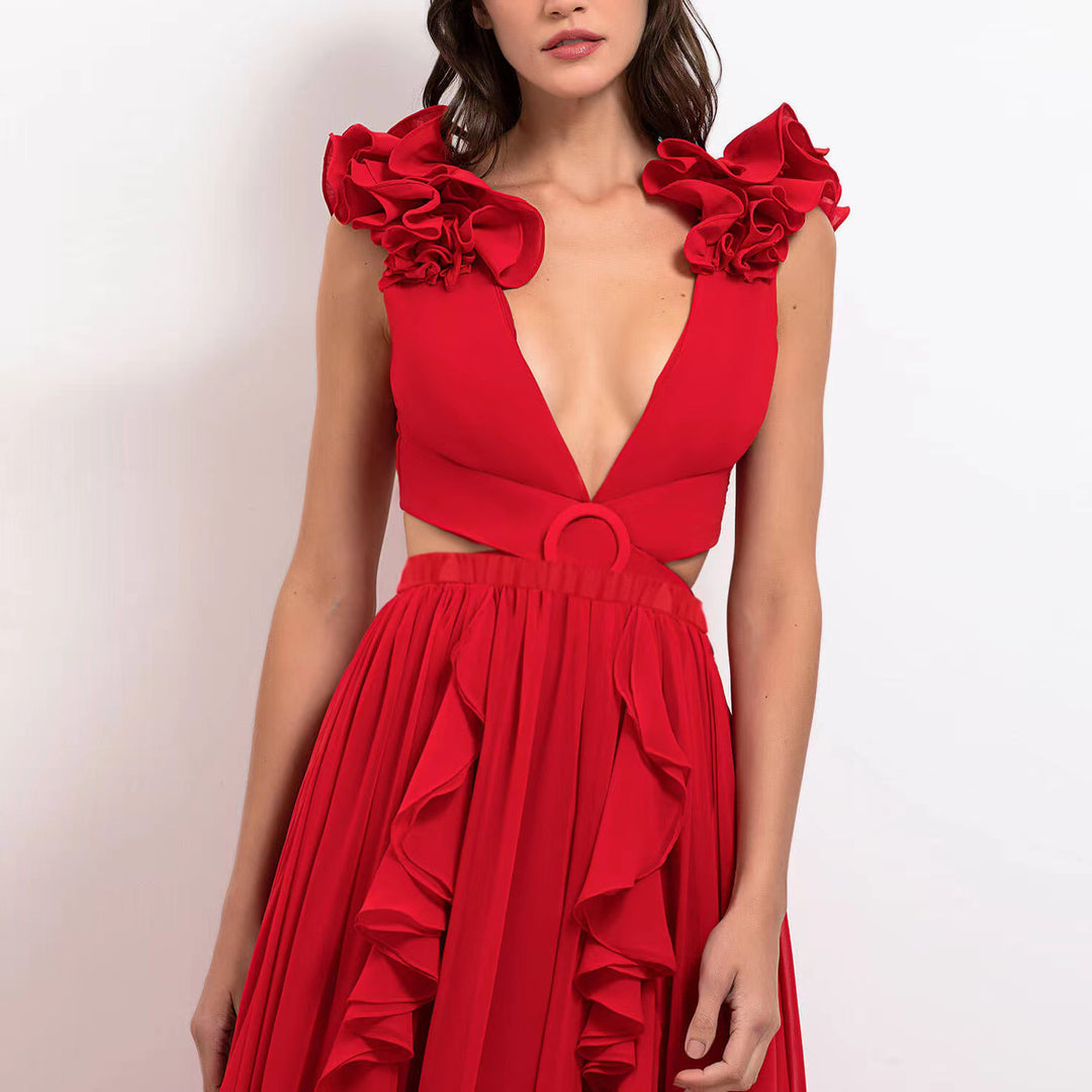 Women's one-piece swimsuit with voluminous ruffles and sophisticated cut Mune Fashion