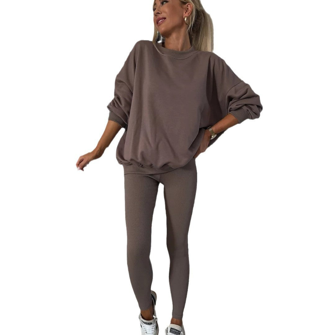 Women's two-piece lounge set with oversized sweatshirt and fitted ripple leggings Mune Fashion