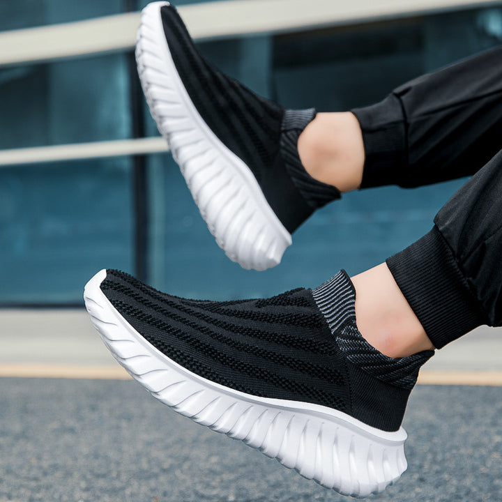 Unisex seamless knit slip-on sneakers with elastic sock collar and profiled cushioning sole profile Mune Fashion