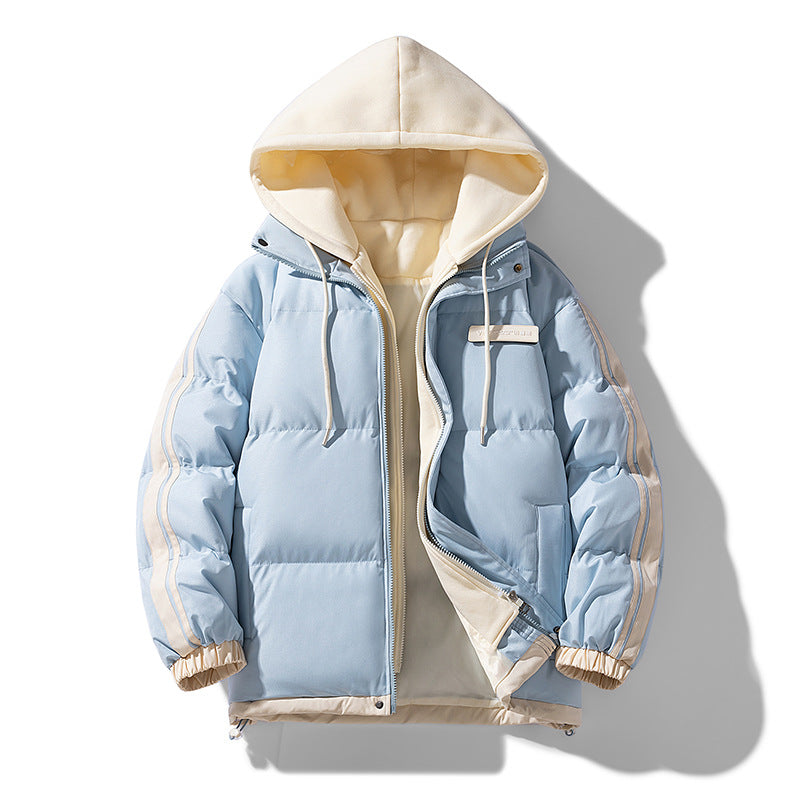 Men's nano padded parka hybrid with internal hoodie, side stripes and two-way zipper Mune Fashion
