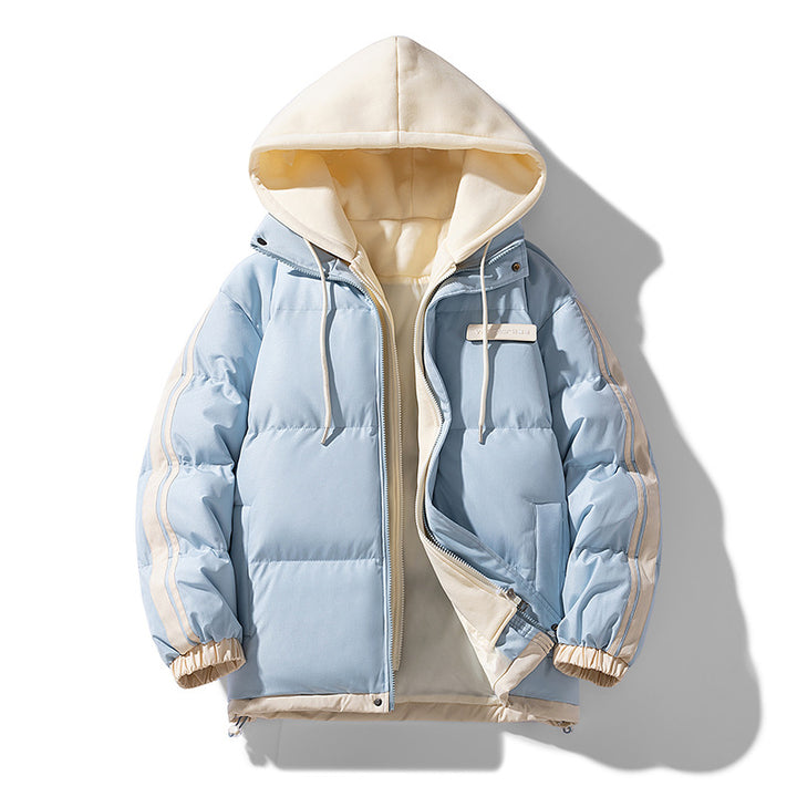 Men's nano padded parka hybrid with internal hoodie, side stripes and two-way zipper Mune Fashion