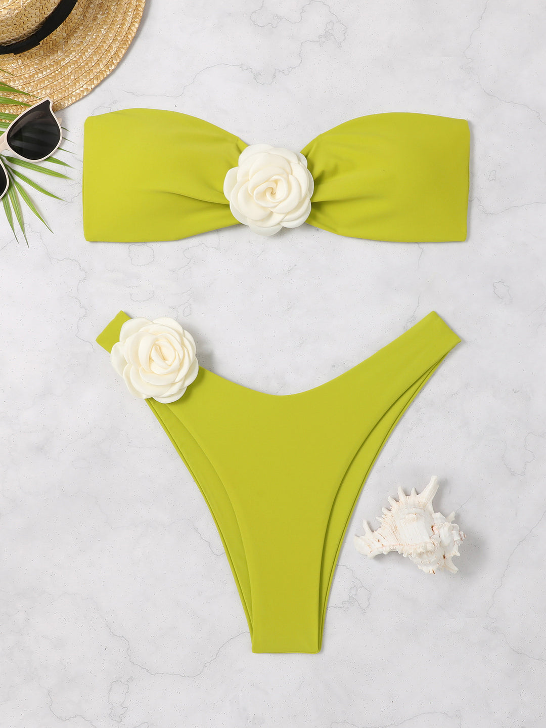 Women's bandeau bikini set with floral detail Mune Fashion