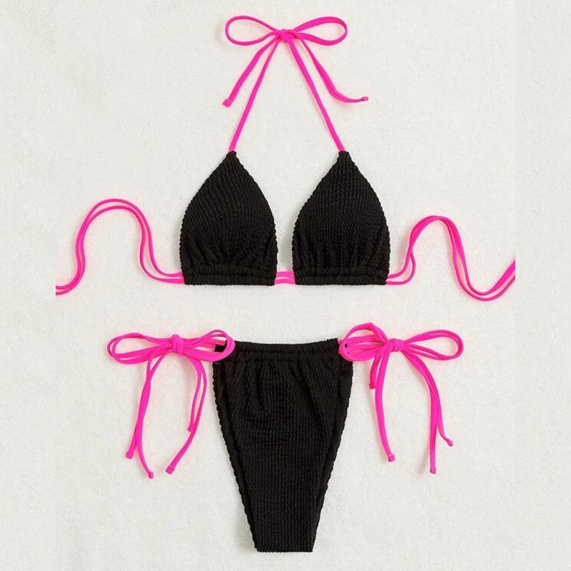 Women's Triangle Bikini with Adjustable Lacing Details Mune Fashion