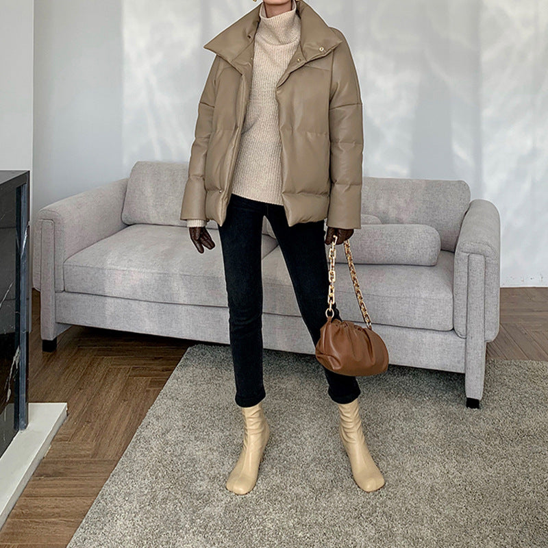 Ladies Fashion Transitional Jacket with High Collar Mune Fashion