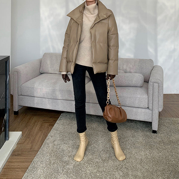 Ladies Fashion Transitional Jacket with High Collar Mune Fashion