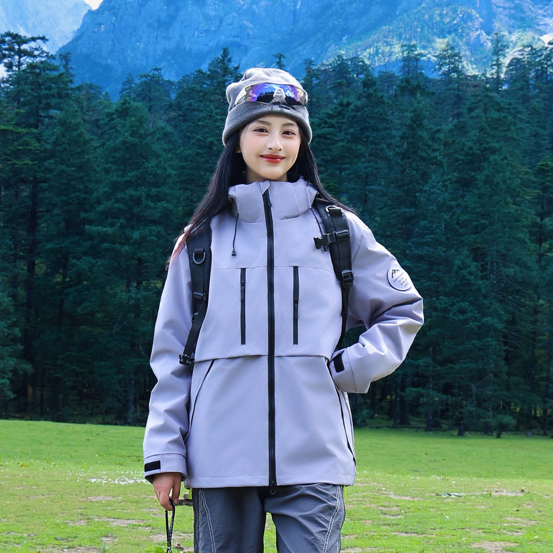 Men's Waterproof Breathable Softshell Outdoor Jacket with Adjustable Hood Mune Fashion