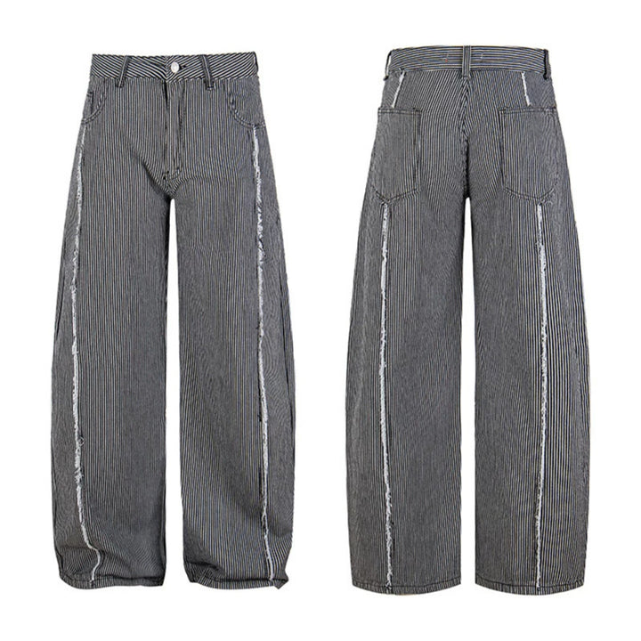 Women Wide Culotte Pants with High Waist, Pinstripe and Used Side Seam Mune Fashion