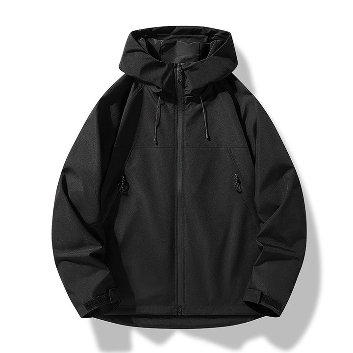 Men's Lightweight Two-Tone Softshell Hoodie Jacket with Hood, Zipper Pockets and Elastic Hem Mune Fashion