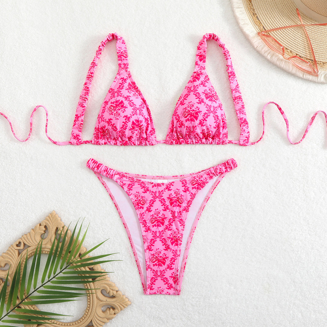 Women's bikini set with floral design and adjustable straps Mune Fashion