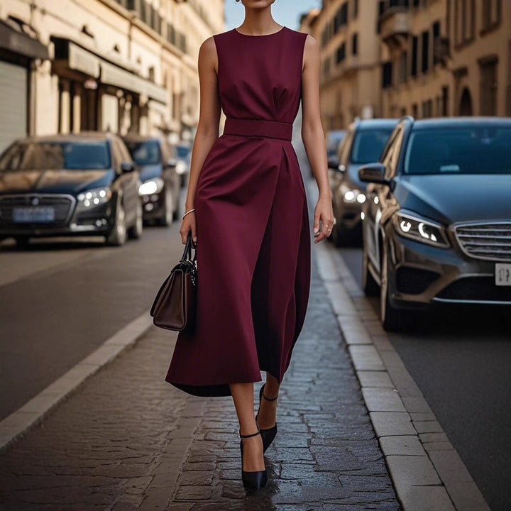 Elegant women's maxi dress with flowing cut & waist belt | Mune Fashion