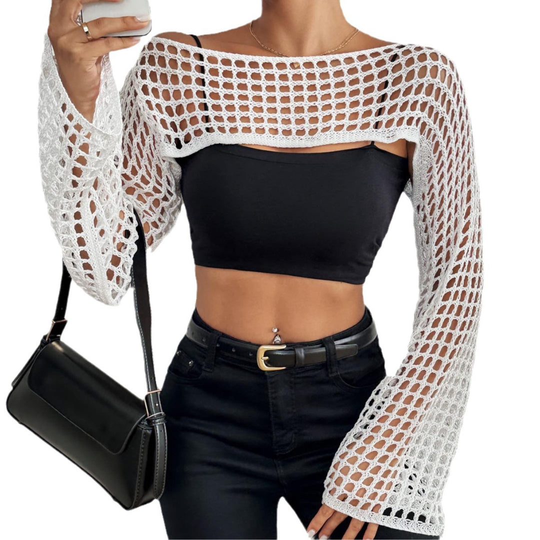 Women's crochet top with wide sleeves Mune Fashion