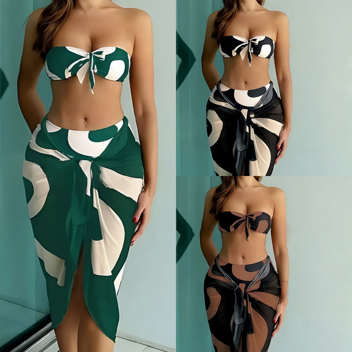 Ladies' bandeau bikini with combinable wrap skirt Mune Fashion
