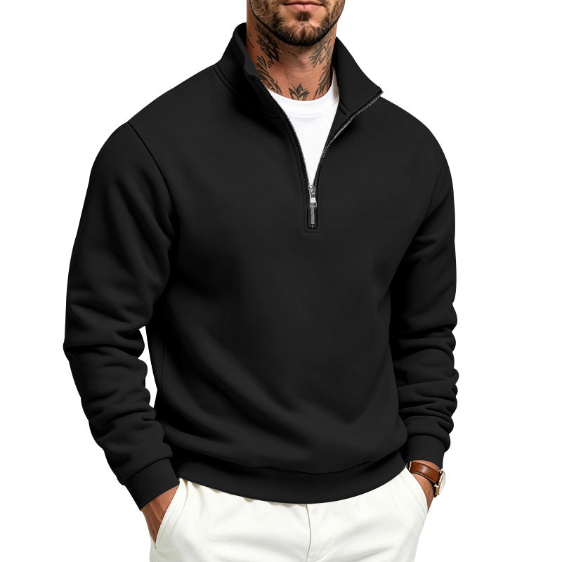 Men's half-zip sweatshirt with turtleneck and soft fleece inner side Mune Fashion
