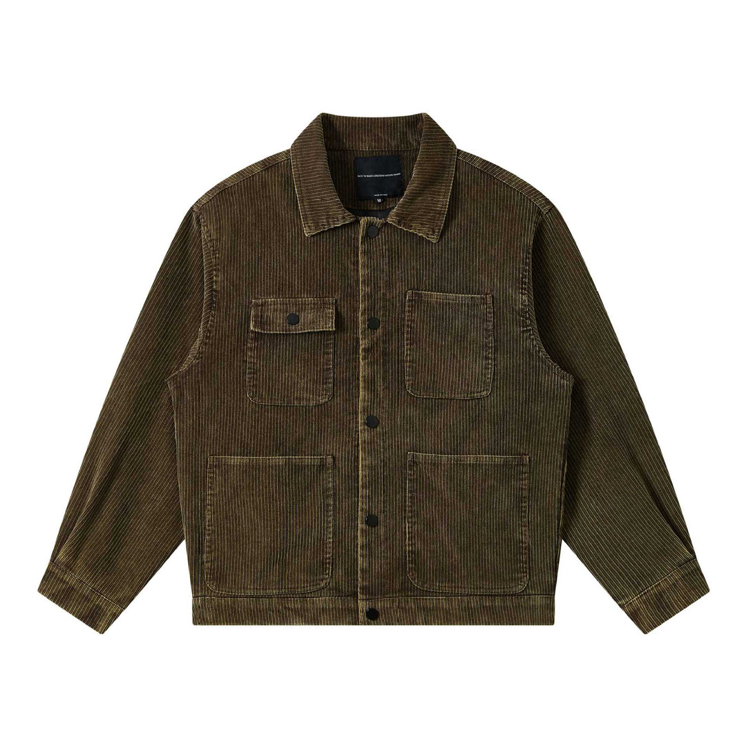Men's cord workwear blouson with flap pockets and boxy fit Mune Fashion