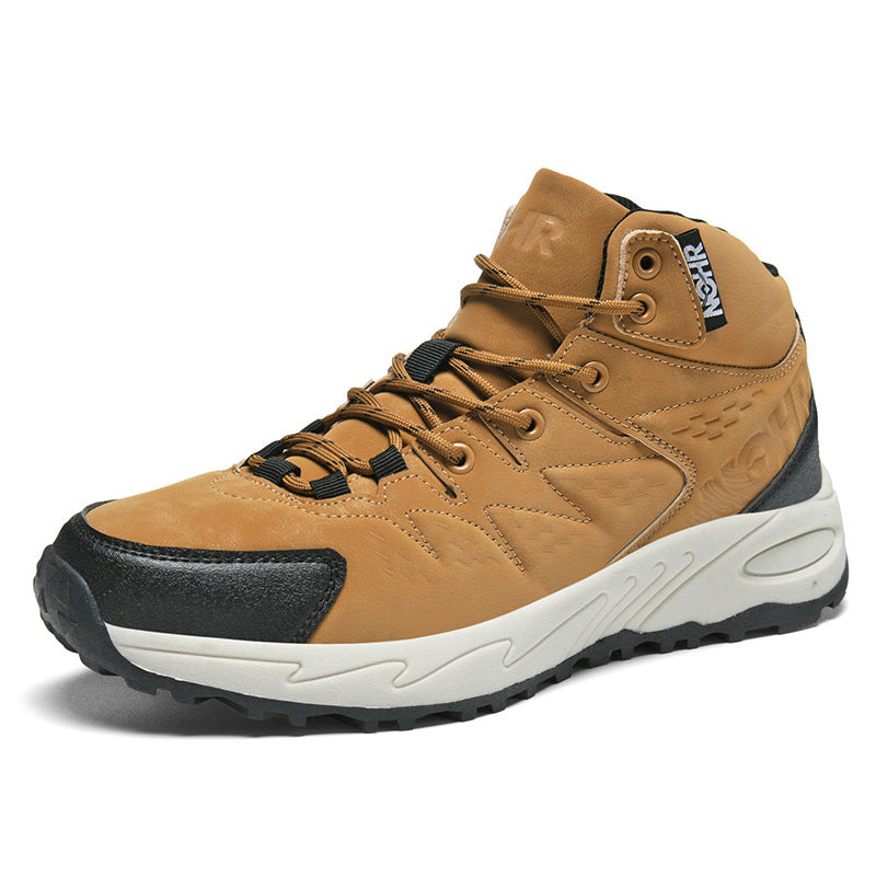 Men's robust water-repellent trekking boots with medium shaft height and slip-resistant profile sole Mune Fashion