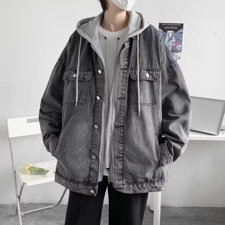 Women's Casual Oversized Denim Jacket with Hood Mune Fashion