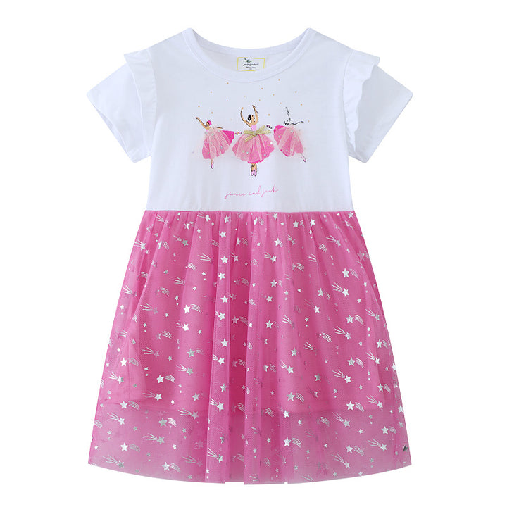 Girl's ballet dress with sparkling stars and enchanting tulle skirt Mune Fashion