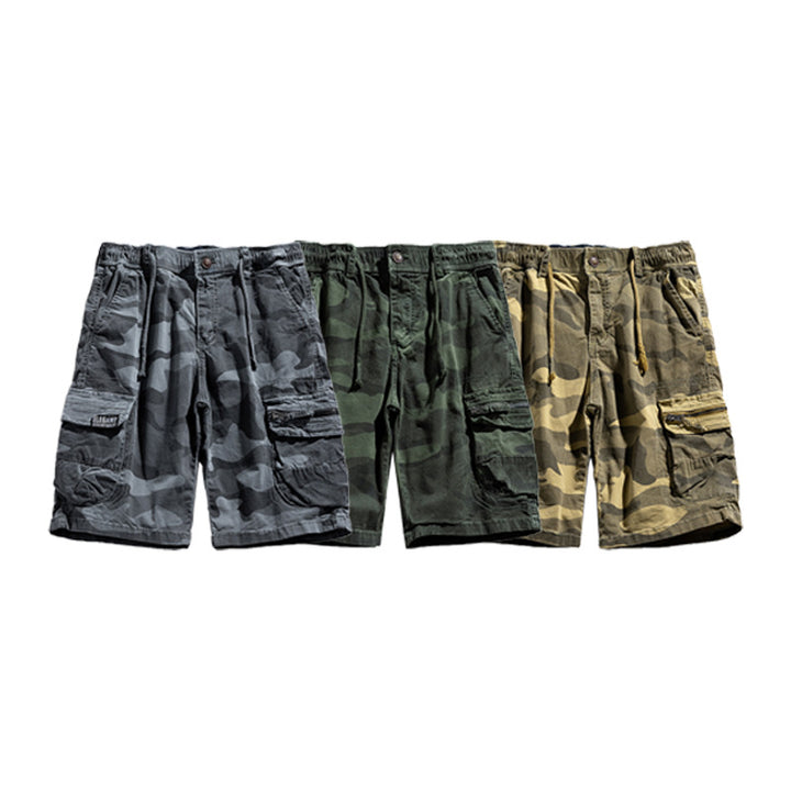 Herren Camouflage-Cargo-Shorts mit elastischem Tunnelzugbund und Multifachtaschen Mune Fashion