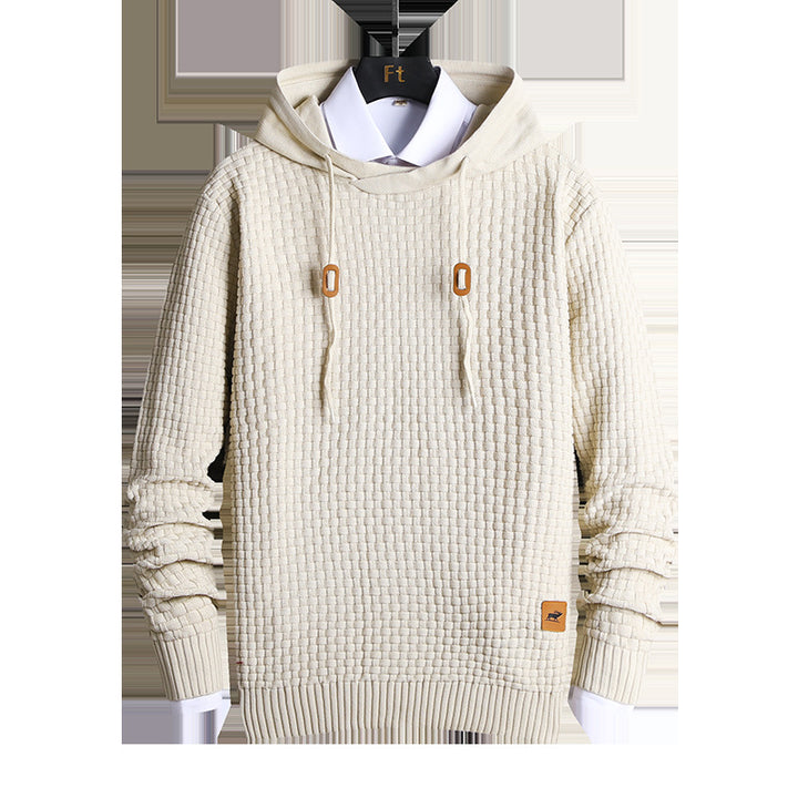 Men's Structured Hooded Knit Sweater with Relief Texture Mune Fashion