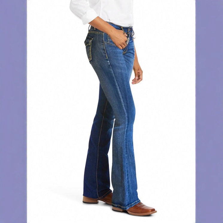 Women Bootcut Jeans with slightly flared leg and figure-shaping stretch Mune Fashion
