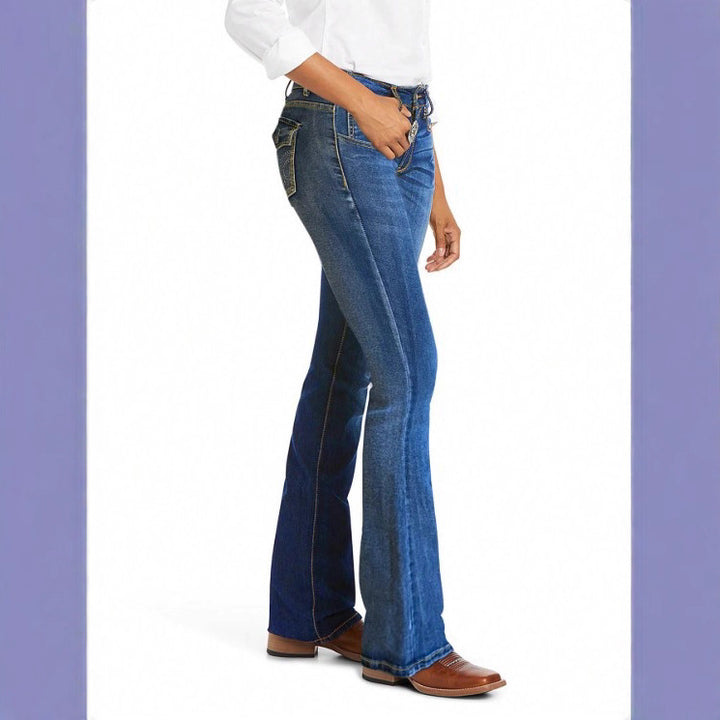 Women Bootcut Jeans with slightly flared leg and figure-shaping stretch Mune Fashion