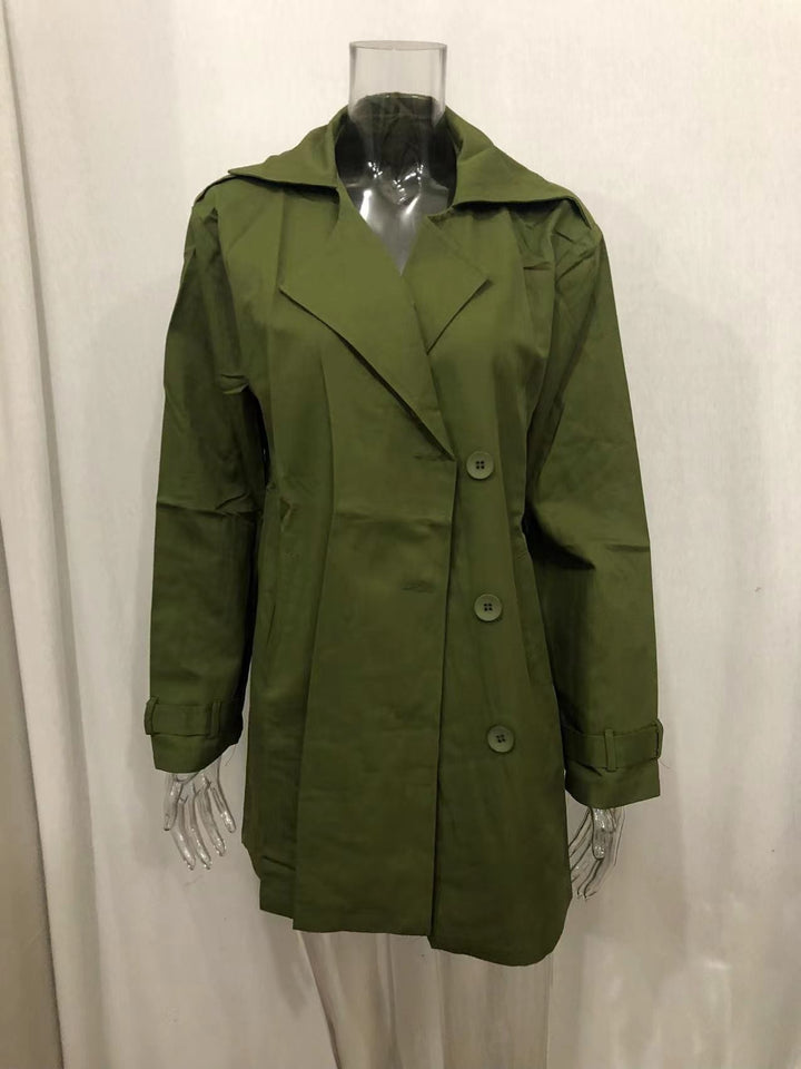 Men's lightweight urban trench coat with double-breasted button placket and casual used look Mune Fashion