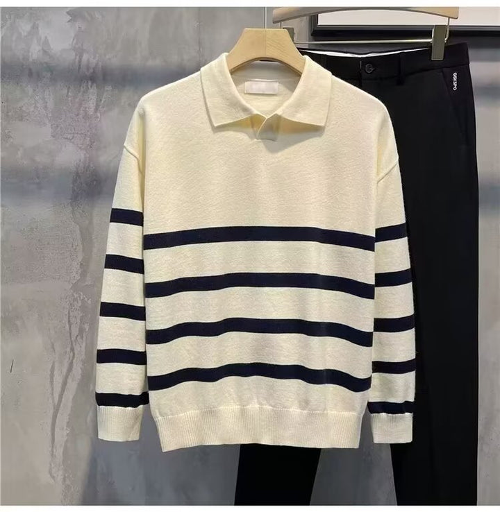 Men's Fashion Knit Top with Stripes Mune Fashion