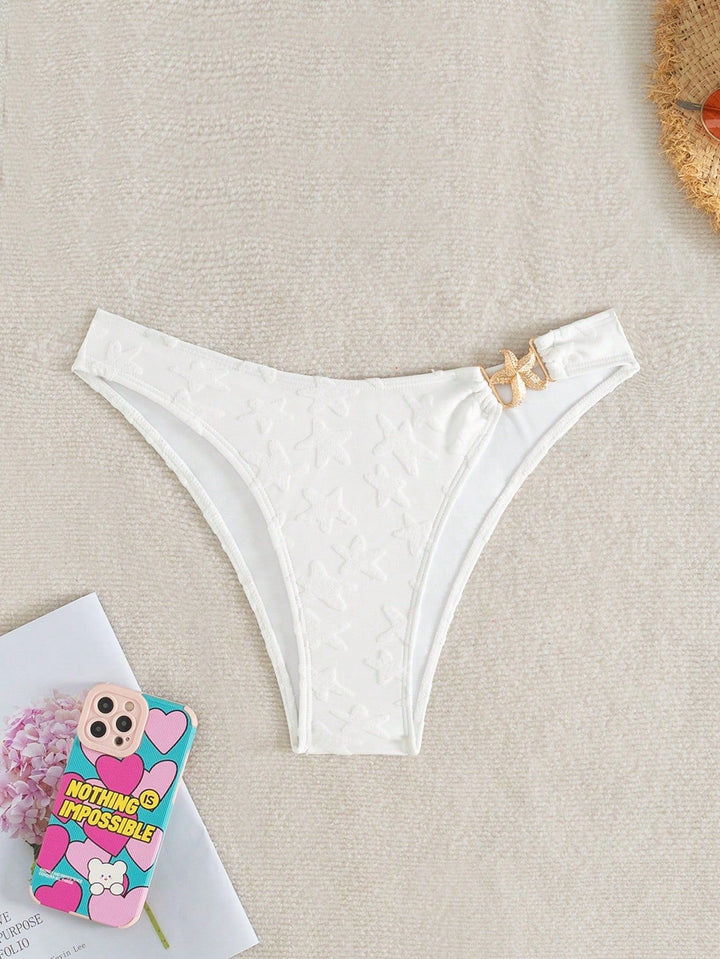 Ladies High-Cut Bikini Bottom with Floral Patterns Mune Fashion