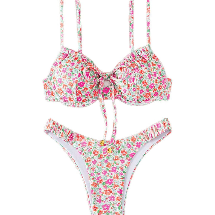 Women Floral Pattern Bikini Set Mune Fashion