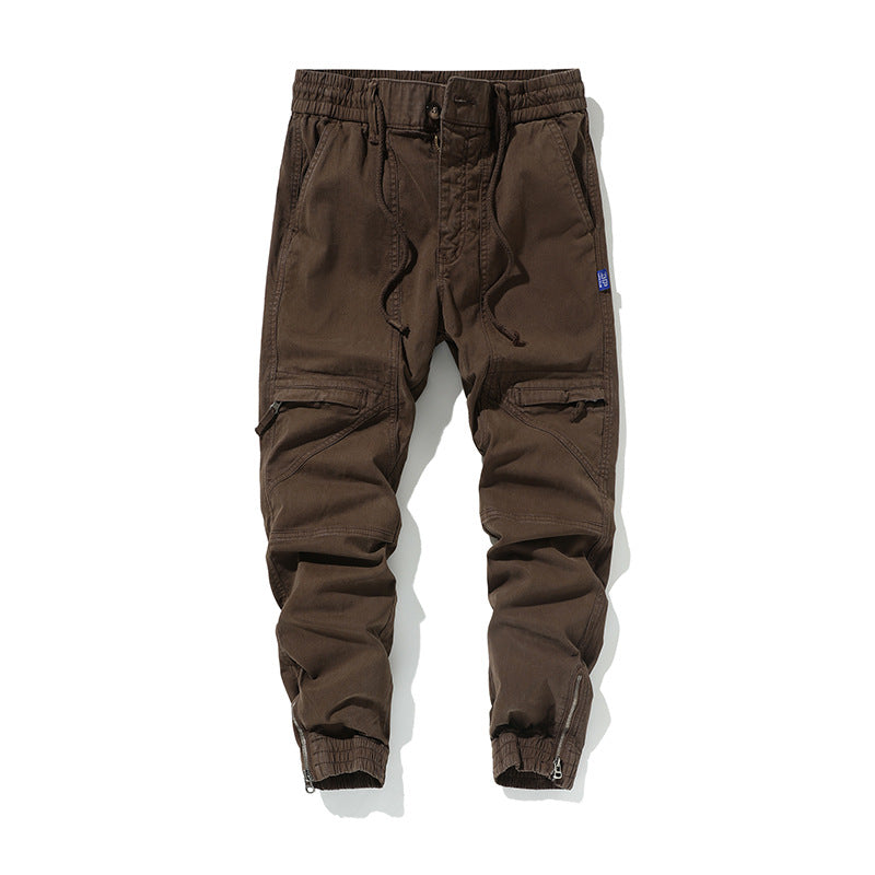 Herren Funktionale Cargo-Joggerhose mit Knieabnähern, Reißverschluss-Knöchel und Elastikbund Mune Fashion