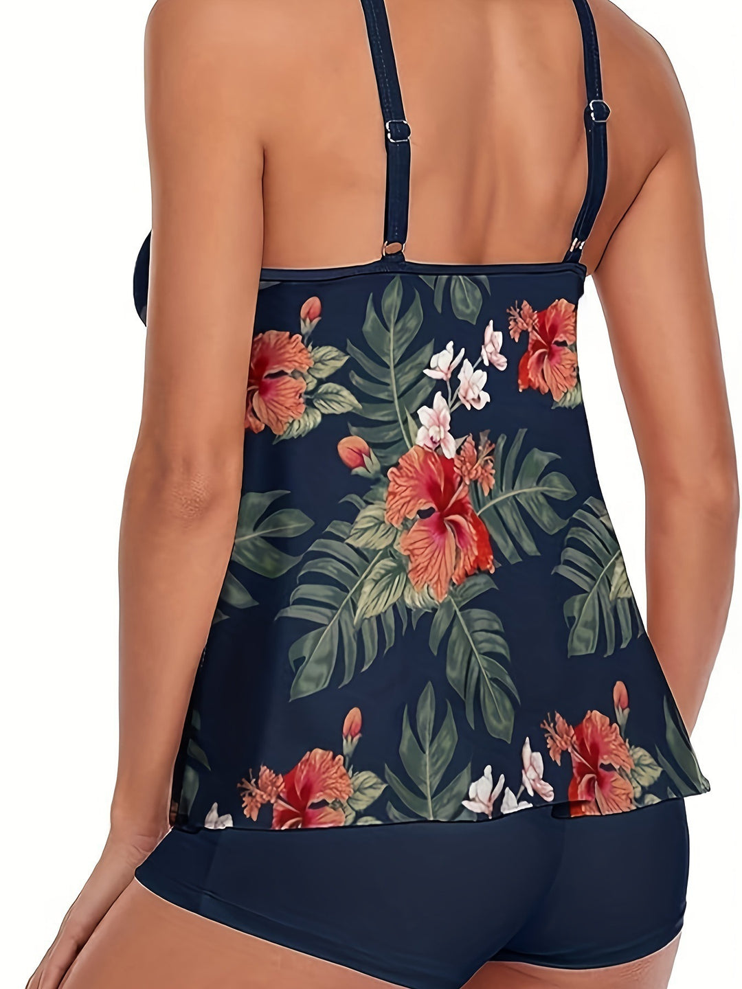 Women's tankini with floral patterns and adjustable straps Mune Fashion