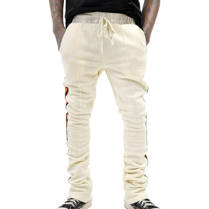 Men's Slim-Fit Jogging Pants with Drawstring, Distinctive Decorative Seams & Side Panel Mune Fashion
