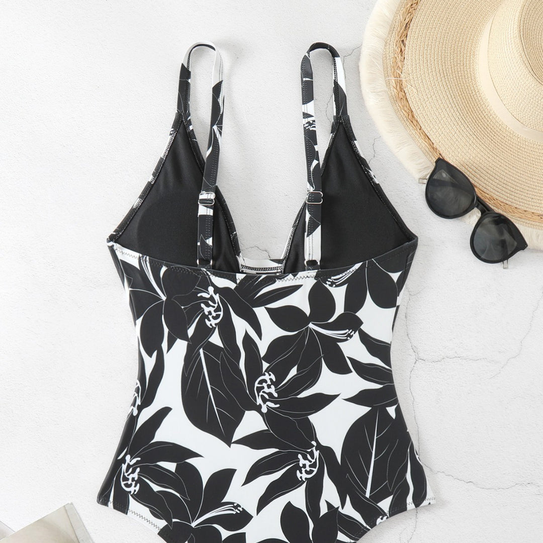 Women One-Piece Swimsuit with Floral Design Mune Fashion