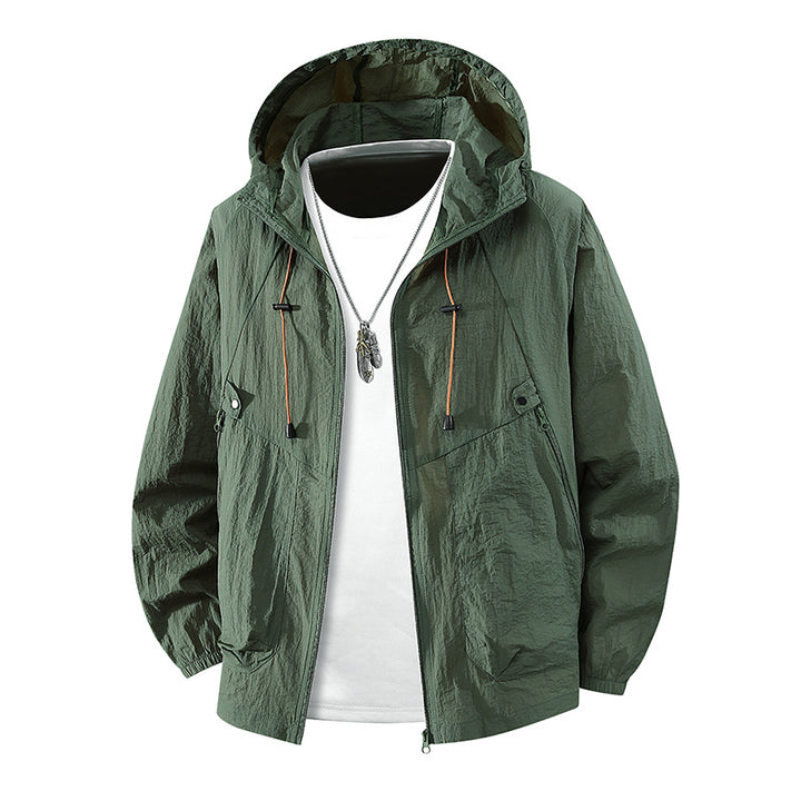 Men's Lightweight Hiking Jacket with Adjustable Hood