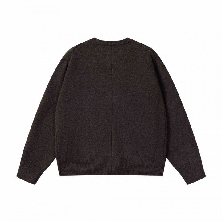 Unisex Boxiger Fine Knit Cardigan with Round Neck and Continuous Button Placket Mune Fashion